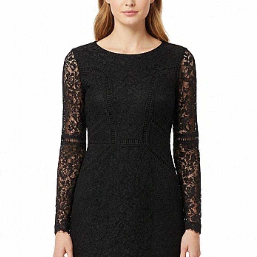 Madewell Black Long Sleeve Lace Dress